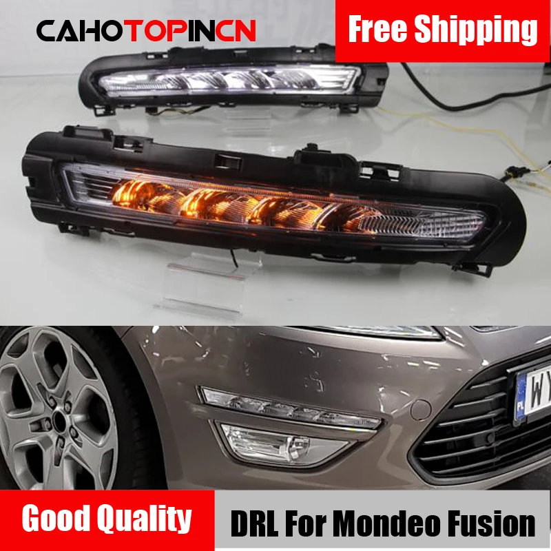 DRL для Ford Mondeo Fusion 2011 2012 2013 светодиодные дневные ходовые огни Противотуманные фары