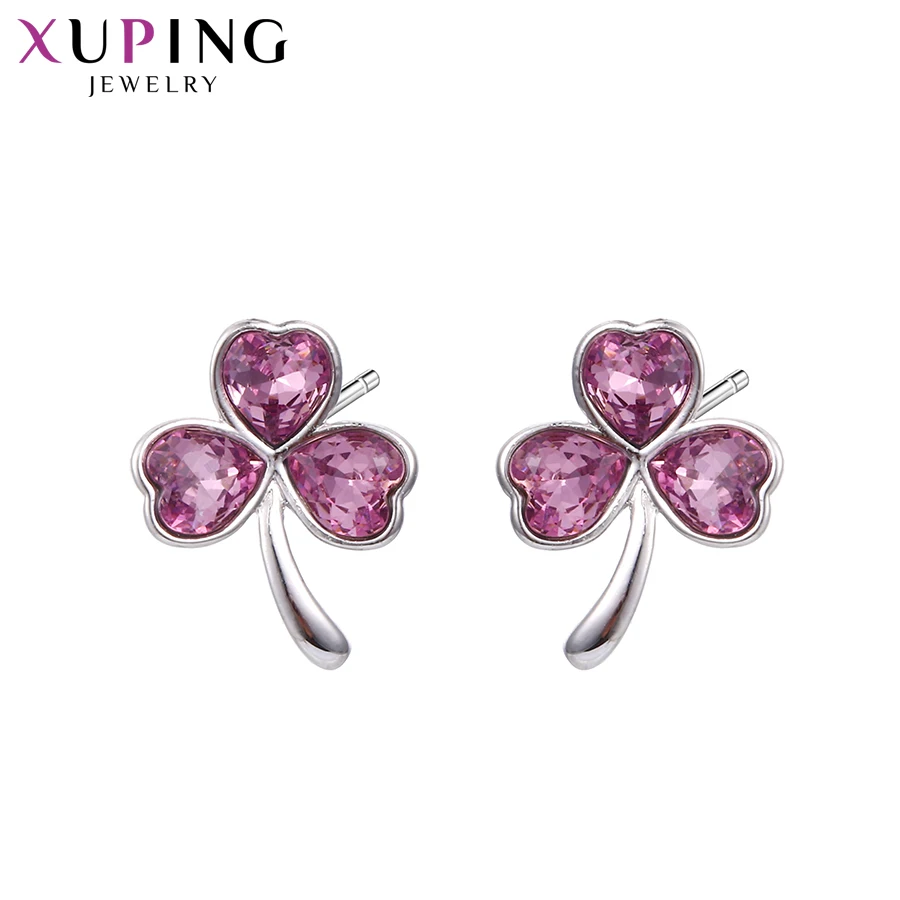 Серьги Xuping в счастливом стиле с кристаллами от Swarovski красивые украшения форме