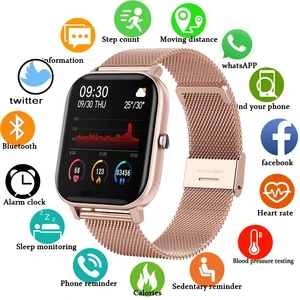 new smartwatch ladies multifunctional sports heart rate blood pressure waterproof sports watch smart watch for men and womenbox free global shipping