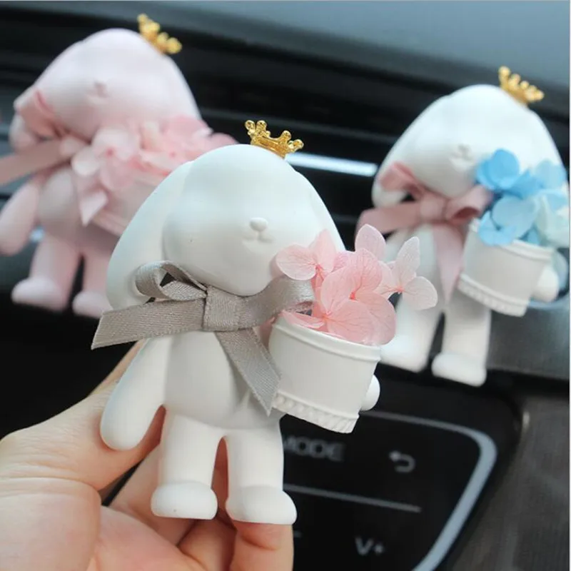 

Creative Car Supplies Diffused Plaster Stone Car Perfume Bucket Rabbit Fragrance Car Air Outlet Freshener
