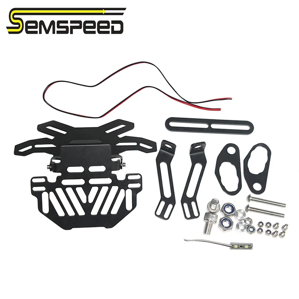 CNC Motorcycle License Plate Frame Holder Bracket LED Lamp For YAMAHA vmax 1200 1700 v max tenere 700 xtz700 xjr1300 Accessories |
