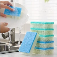 6pcs dishwashing sponge wipe magic wipe kitchen household cleaning decontamination thickened rag brush pot shoes wipe scoure pad
