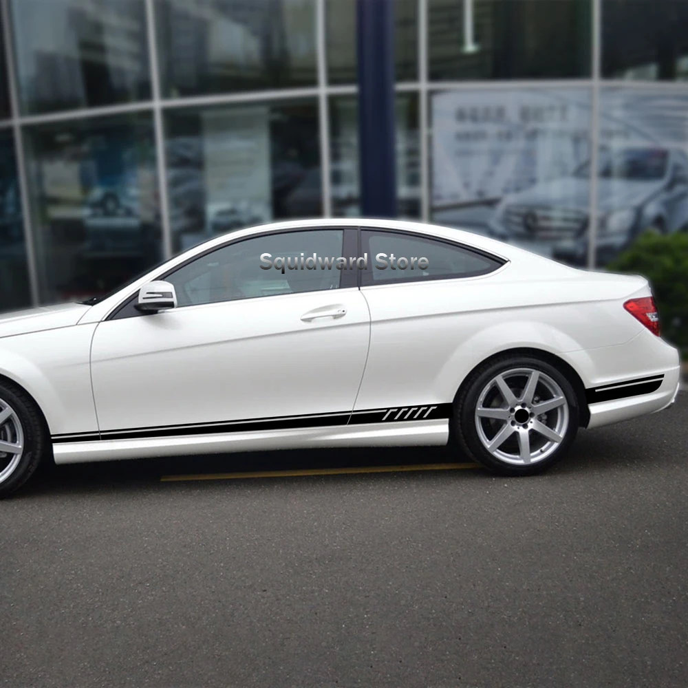 

Edition 1 507 Style Car Door Side Skirt Stripes Sticker Body Decal For Mercedes Benz C Class W204 C63 coupe S204 AMG Accessories