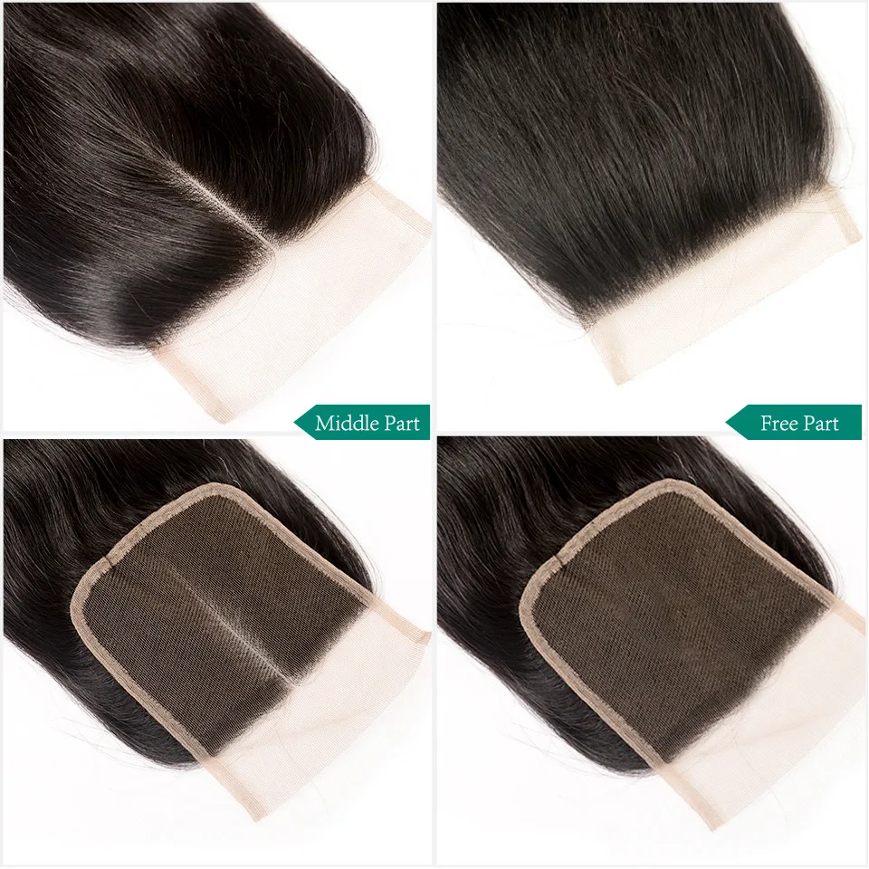 Бразильское объемное волнистое кружевное Закрытие 5x5 средне-коричневое