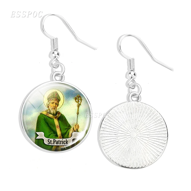 Висячие серьги в виде Святой Девы Марии ST JUDE стеклянный кабошон подвеска из