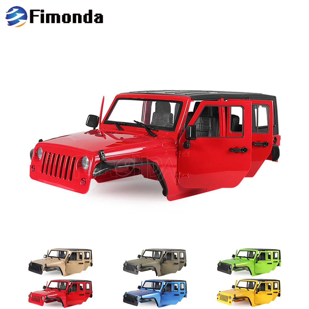 RC 1/10 Jeep Wrangler JK Rubicon 4-дверный жесткий корпус корпуса комплект 313 мм Колесная база