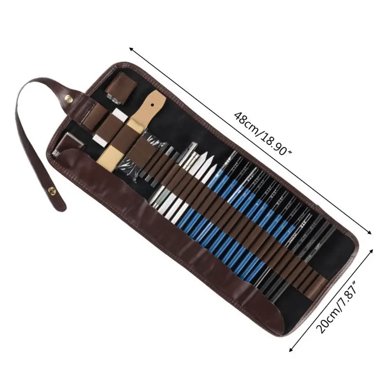 

32pcs Professional Sketching Drawing Set Graphite Charcoal Pencil Kit Carrying Bag for Art Students School Painting Supplies