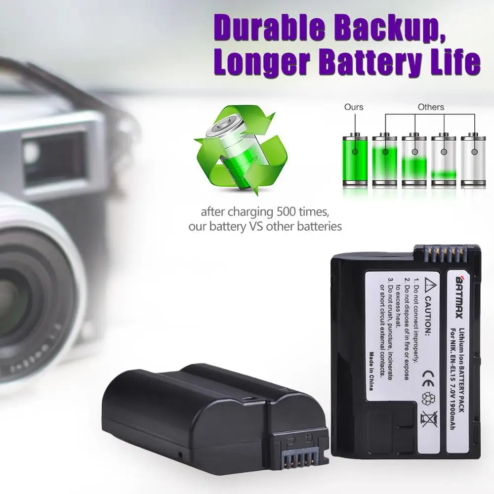 4X EN EL15 EL15A ENEL15 батарея + светодиодный USB зарядное устройство для Nikon D500 D600 D610 D750 D7000
