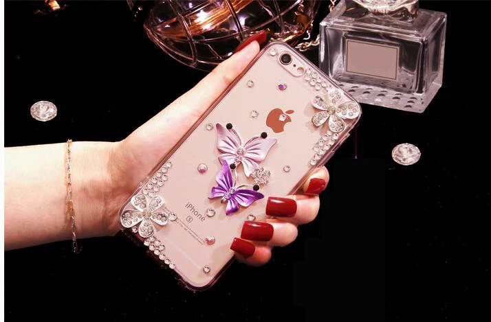 For HuaWei Nova 3 3i 5 6 SE Y5 Y6 II Y7 Y9 Prime 2018 2019 Honor Play Enjoy 10 10s Butterfly Diamond Flower Rhinestone case | Мобильные