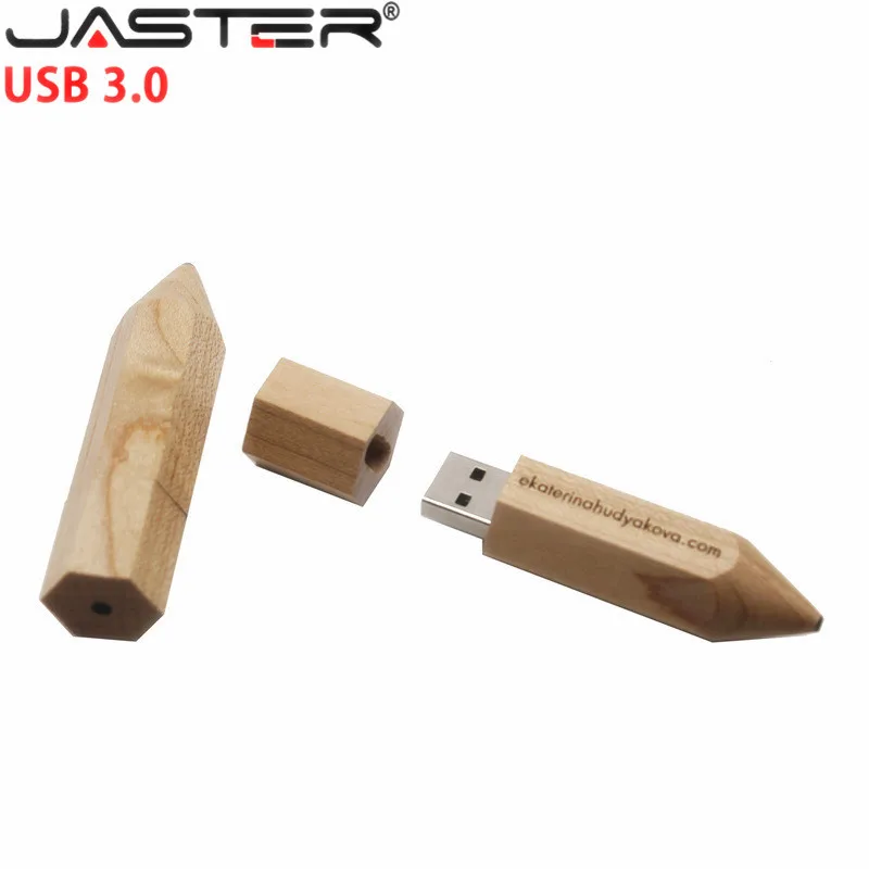 JASTER USB 3 0 бесплатно логотип деревянный карандаш флэш накопитель креативный