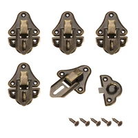 uxcell 5pcs box latch retro style small size decorative hasp jewelry cases catch w screws for home office shop and so on