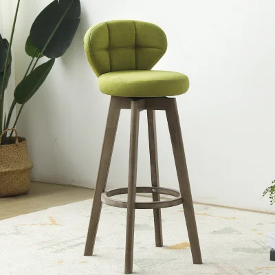 

New European Bamboo Solid Wood Elm Bar Chair Retro Color Rotate Bar Stool Bar Stool Bar Chair Front Stool High Chair