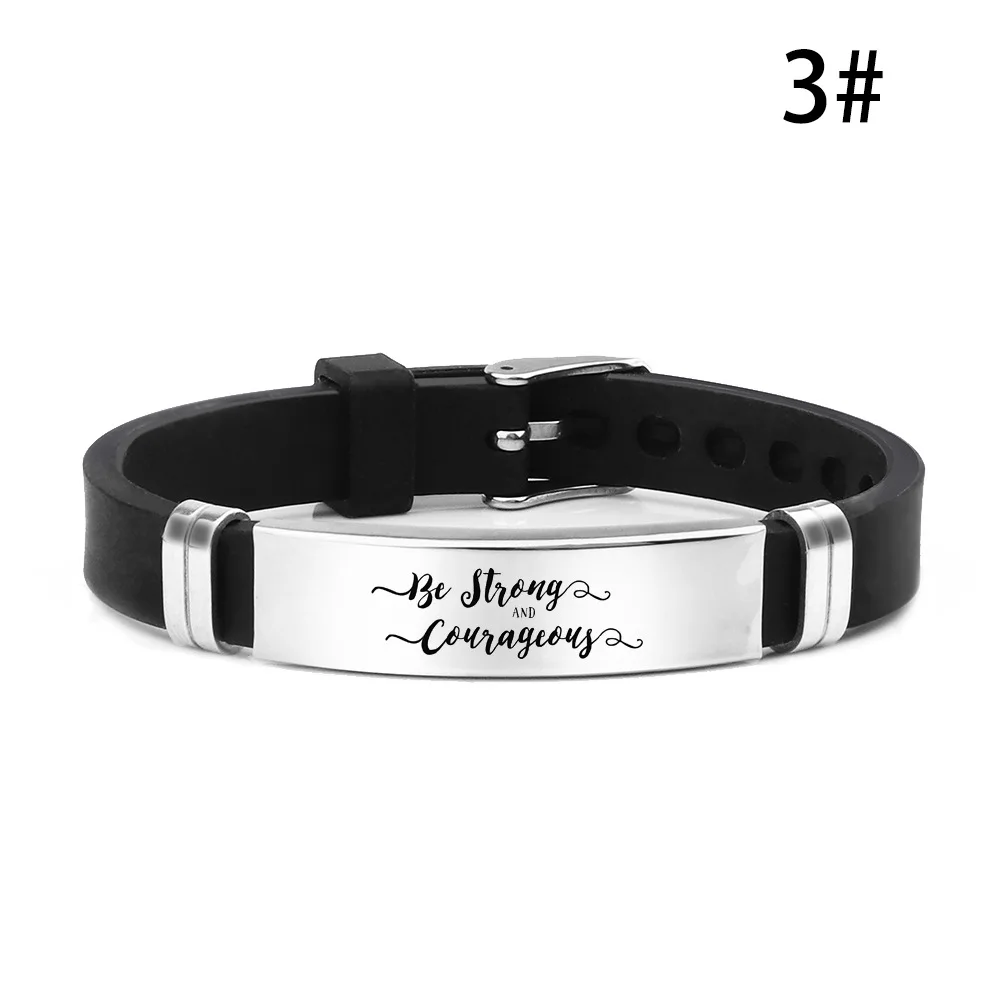 

Fashion To My Daughter Son Girl Bracelet Wristband Men Women Stainless Steel Silicone Adjustable Bracelets Birthday Gift 2021