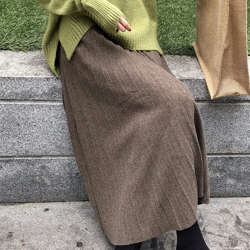 Женская плиссированная юбка однотонная офисная трапециевидная с завышенной