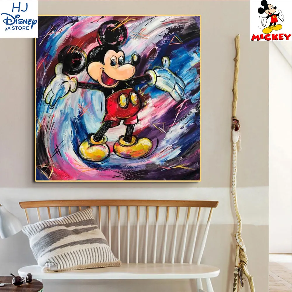 

Disney Colourful Mickey Mouse Painting Graffiti Wall Street Art Print Picture Canvas Paintings Poster for Living Room Decoration