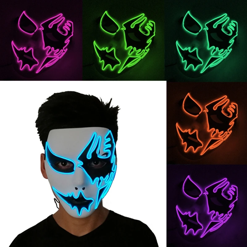 LED Light Mask Up Funny Masks from The Purge Election Year Great for Festival Cosplay Halloween Costume New Year Cosplay