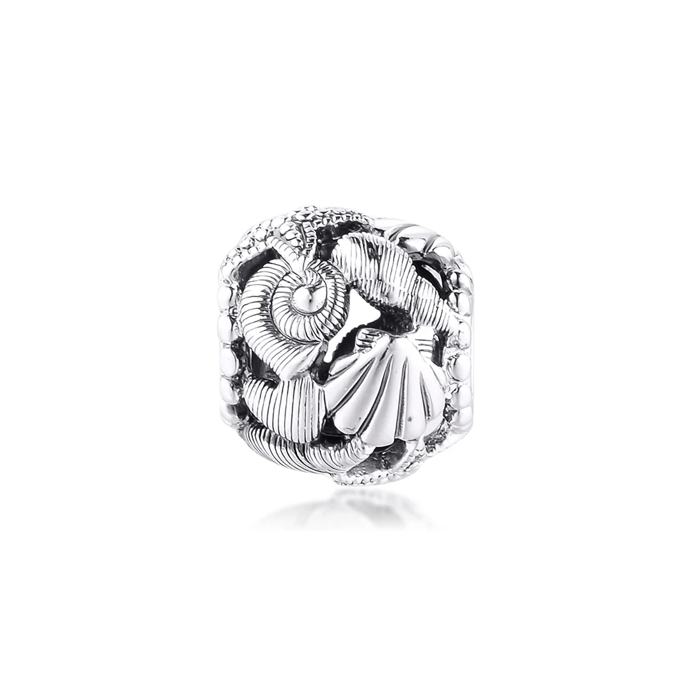 

Openwork Starfish, Shells & Hearts Charm Fit pendant бижутерия для женщин Femme 925 Sterling Silver Beads for Jewelry Making