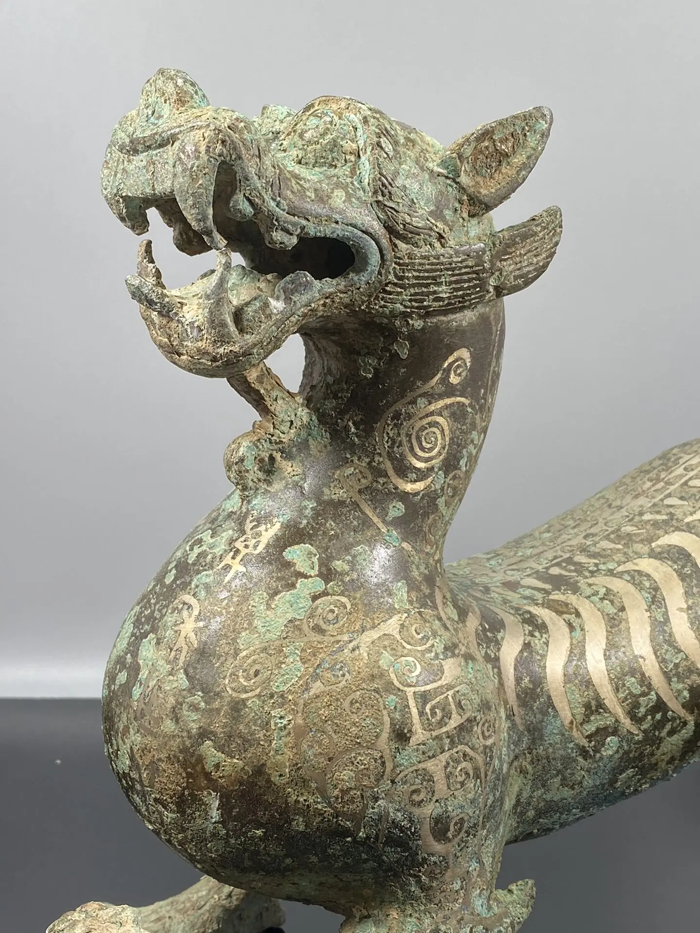 

LaoJunLu Han Dynasty Co-Silver Bronze Tiger Imitation antique bronze masterpiece collection of solitary Chinese traditional
