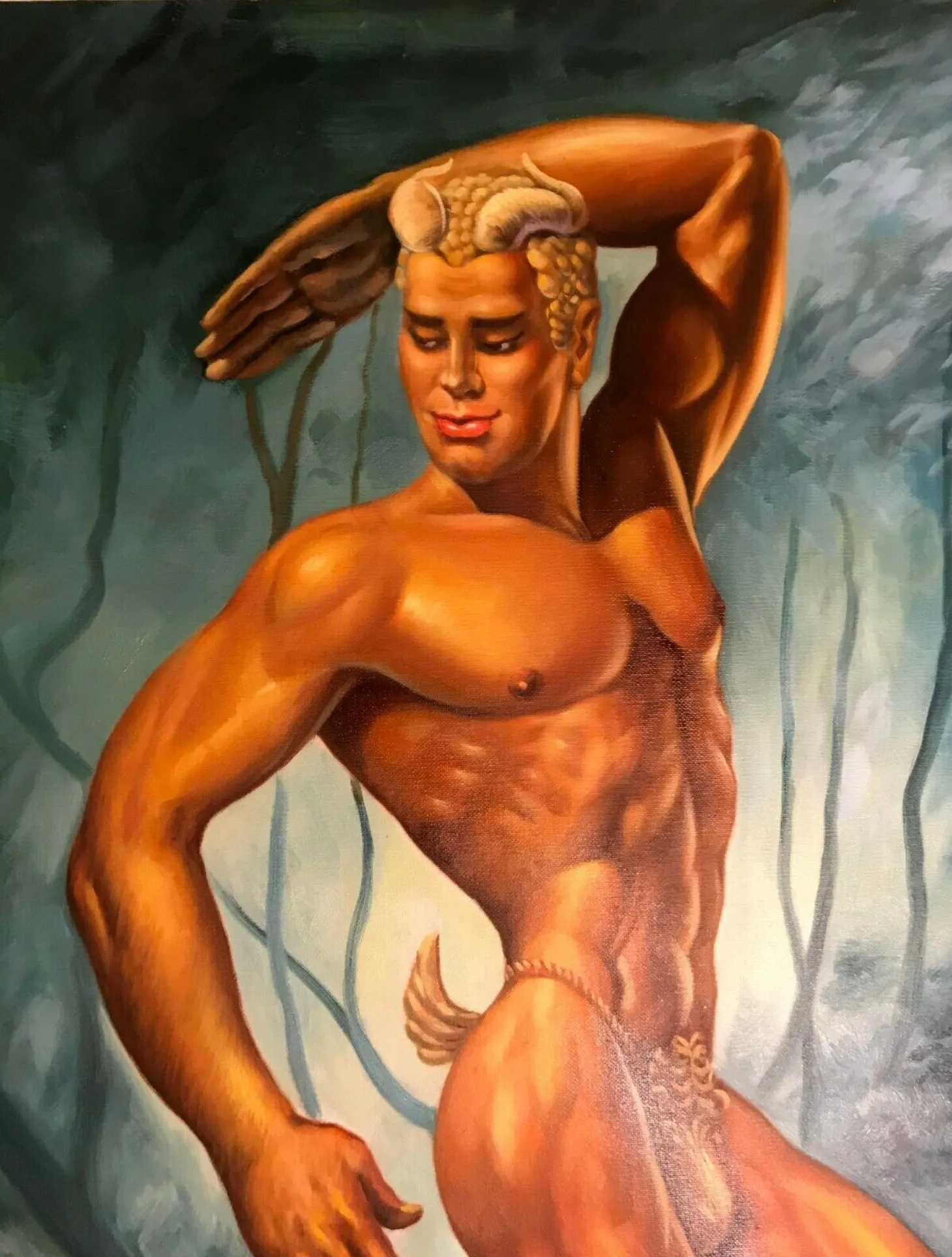 Ориг. Масляное масло для геев на холсте (после) Джордж от Earl M. Вашингтон|Рисование