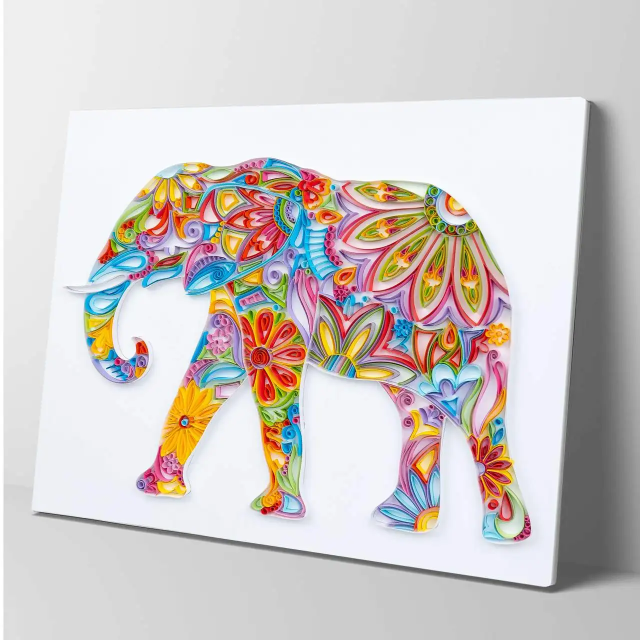 

Quilling Paper Filigree Painting Bohemian Elephant Panit Exquite Handmade Craft Wall Decoration Best Gifts Quilling Kits 20 Inch