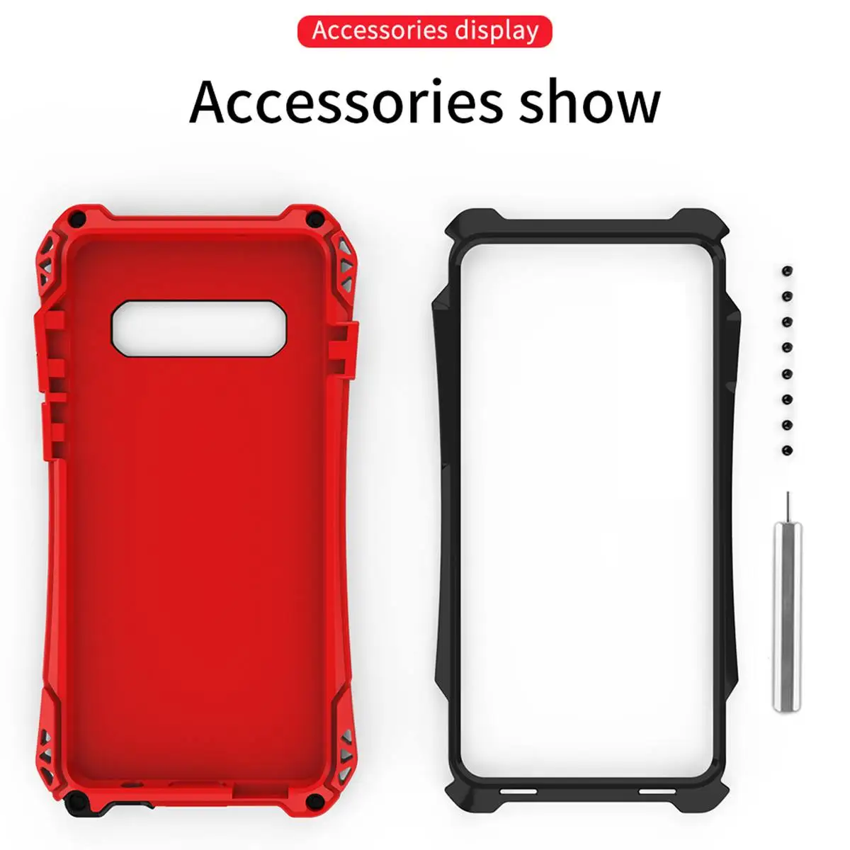 

Aluminum Alloy Protective Full Cover Case For Samsung for Galaxy S10 ++Screen Protector set Shockproof Snowproof Dirtproof