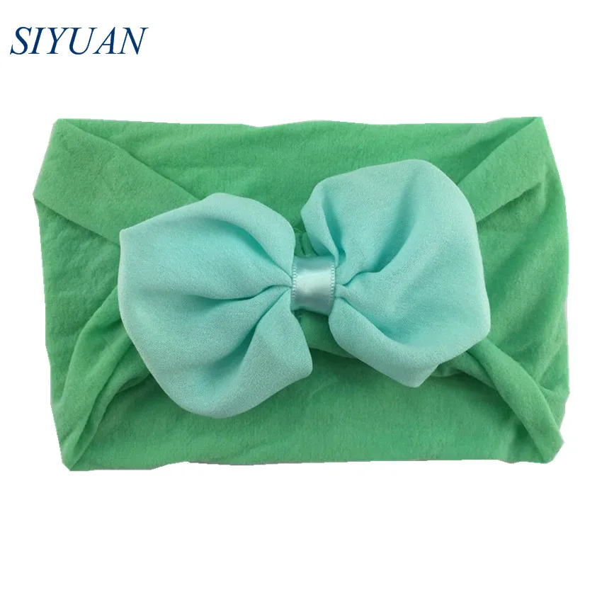 1pcs/lot Kids Lovely Hair Bow Headband Soft Wide Elastic Nylon 2019 Newest Hairband Ear Turban HB103 | Аксессуары для одежды