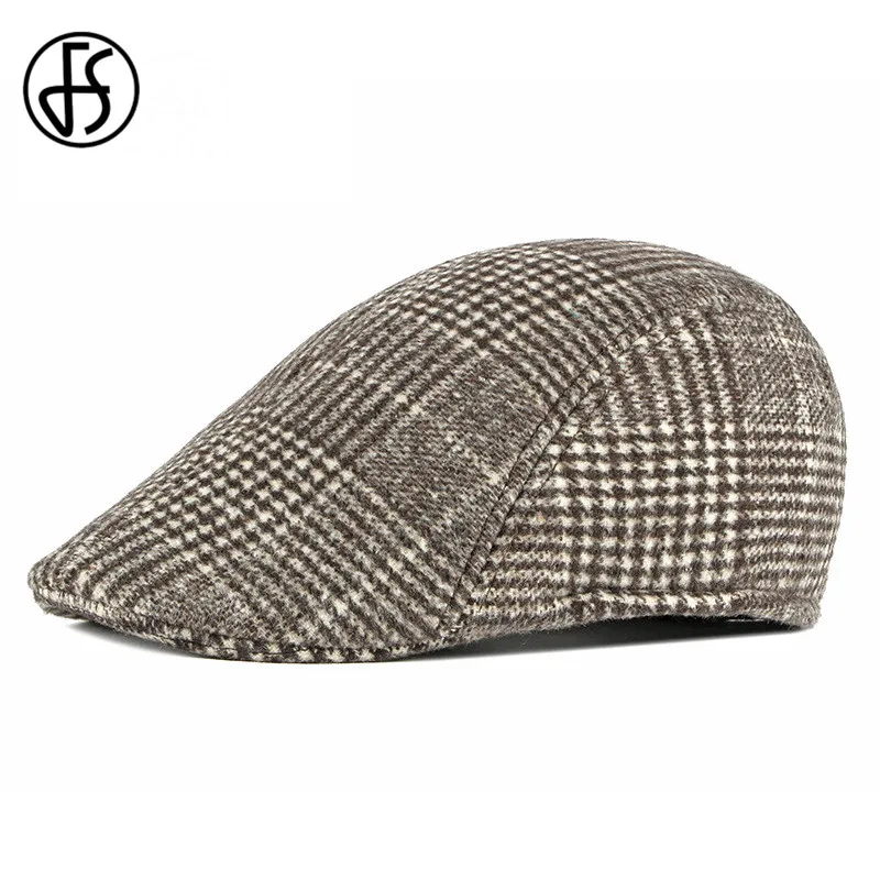 Шерстяной берет FS для мужчин и женщин регулируемые плоские черные береты в