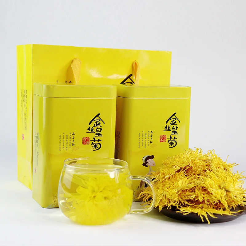 Свежий! Новый чай с хризантемами фруктовый Подарочная коробка большими желтыми