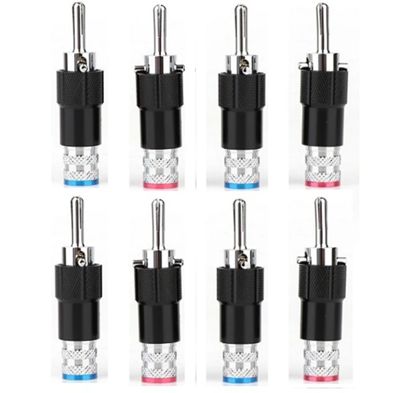 

8Pcs Pailiccs Rhodium Plated o Banana Speaker Plug Screw Lock 9mm Cable Wire Connector