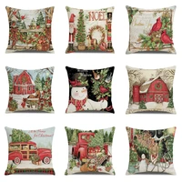 christmas pillowcase decorative sofa cushion case bed pillow cover home decor cushion cover snowman birds pillow case 4545cm