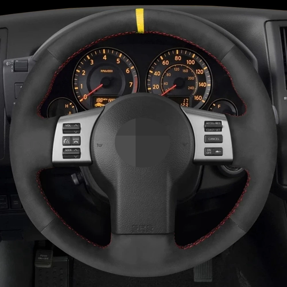 

DIY Black Suede Car Steering Wheel Cover For Infiniti FX FX35 FX45 2003-2008 Nissan 350Z 2003 2004 2005 2006 2007 2008 2009