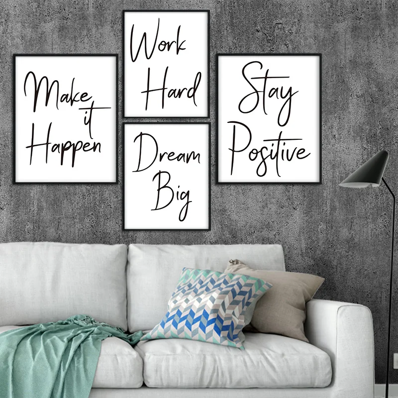Скандинавская Минималистичная мечта большая цитата Картина на холсте с