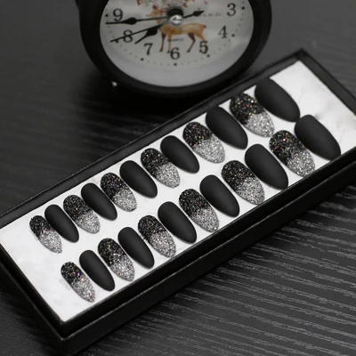 Matte-B Блеск Поддельные ногти Шпильки Красный Ombre Gradeint накладные ногти синий полный набор матовый с блестками телесный флуоресцентный фиолетовый - Цвет: Matte-B