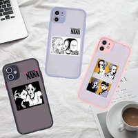 nana phone case for iphone 12 11 mini pro xr xs max 7 8 plus x matte transparent gray back cover