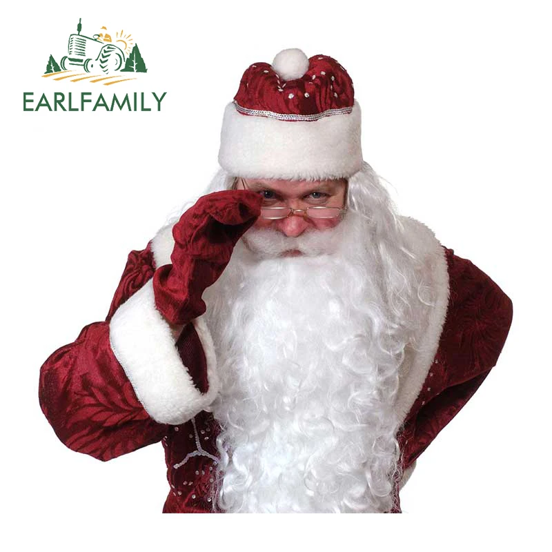 

EARLFAMILY 13 см x 12,7 см для Санта Клауса переводная картинка индивидуальные водонепроницаемые автомобильные наклейки кондиционер Мультяшные ав...