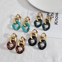2022 fashion trendy chic jewelry chunky acrylic resin link chains dangle drop earrings for women punk style jewelry