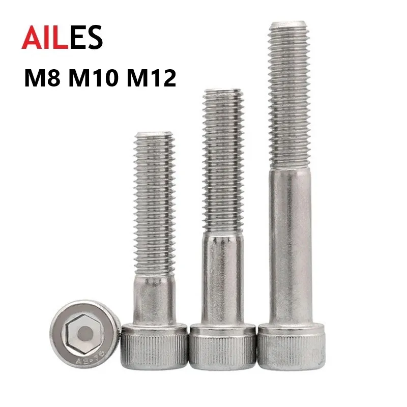 

M8 M10 M12 Шестигранная головка с шестигранной головкой полузубчатые винты 304 нержавеющая сталь DIN912 шестигранные болты с частичной резьбой