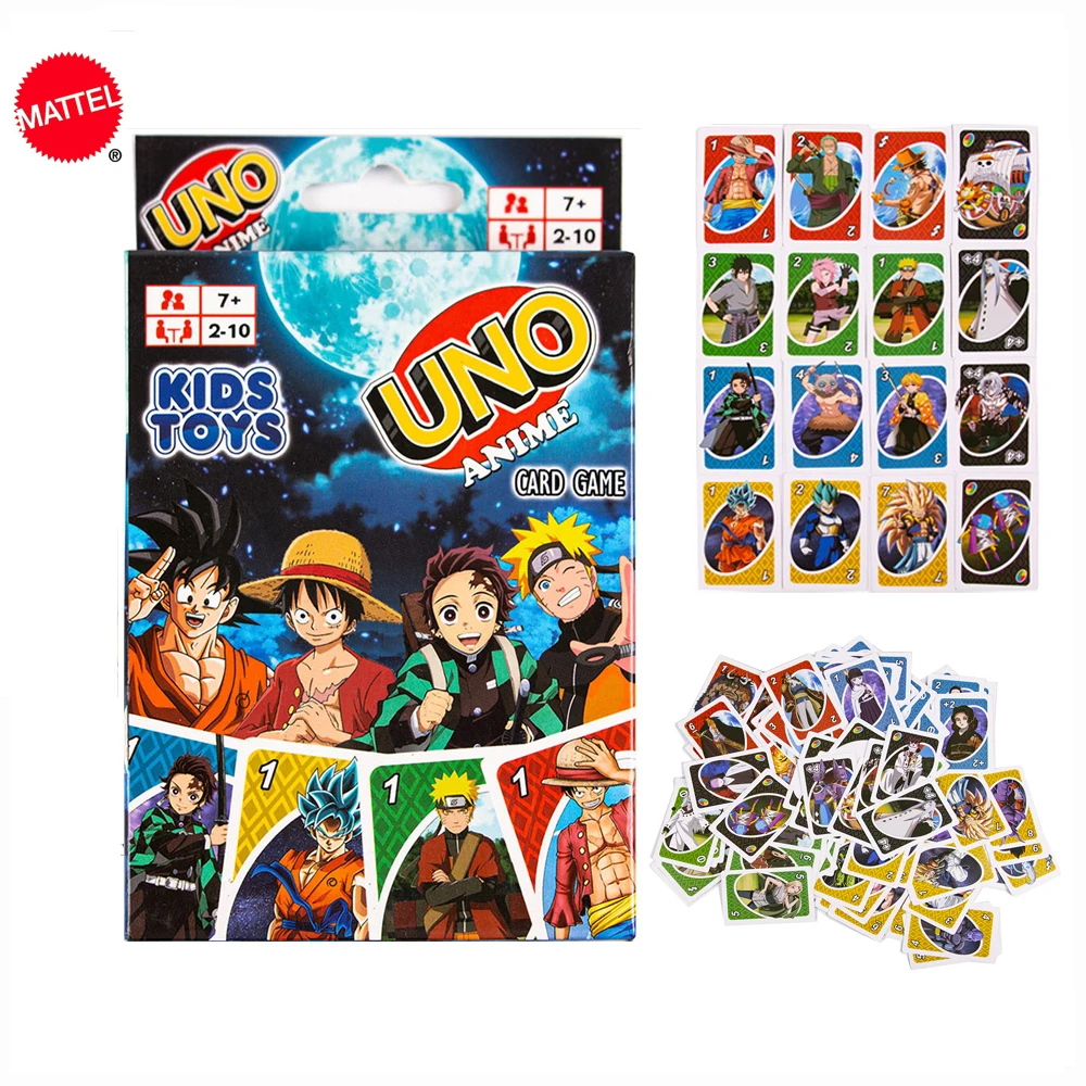 Mattel карточные игры UNO Аниме фигурки One Piece веселый покер семейная Вечеринка