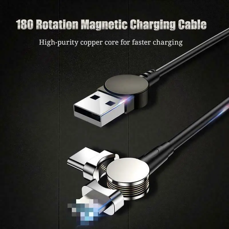 1 м Магнитный USB Type C зарядный кабель для синхронизации данных светодиодный