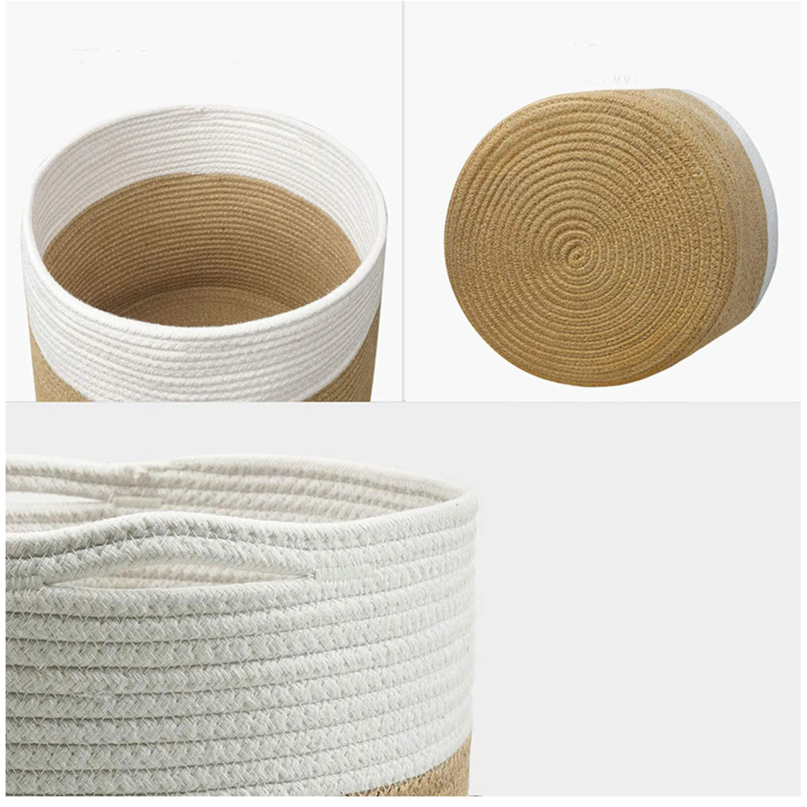 

Woven Art Exquisite Cotton Rope Plant Foldable Basket Large Flower Pot Holder Indoor Planter Wedding Home