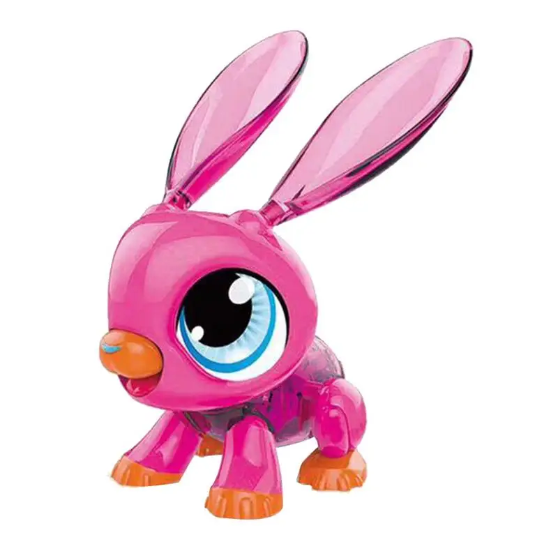 Rabbit Новая электрическая игрушка для детей, Интерактивная Индукционная электронная игрушка для животных, лиса, кролик, динозавр в форме DIY, 3D головоломка, детская игрушка в подарок - Цвет: Rabbit