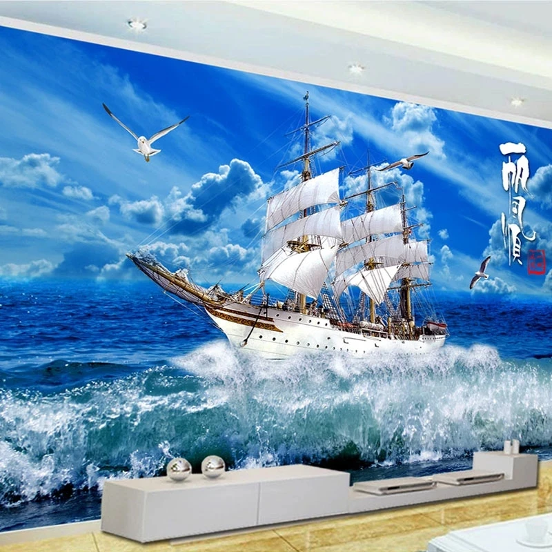 Самоклеящиеся обои на заказ большие настенные украшения для гостиной с морскими