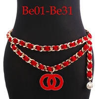 new bohemian women custom rand letter chain fashion black belt elegant ladies waist chain dress decoration belts woman belts