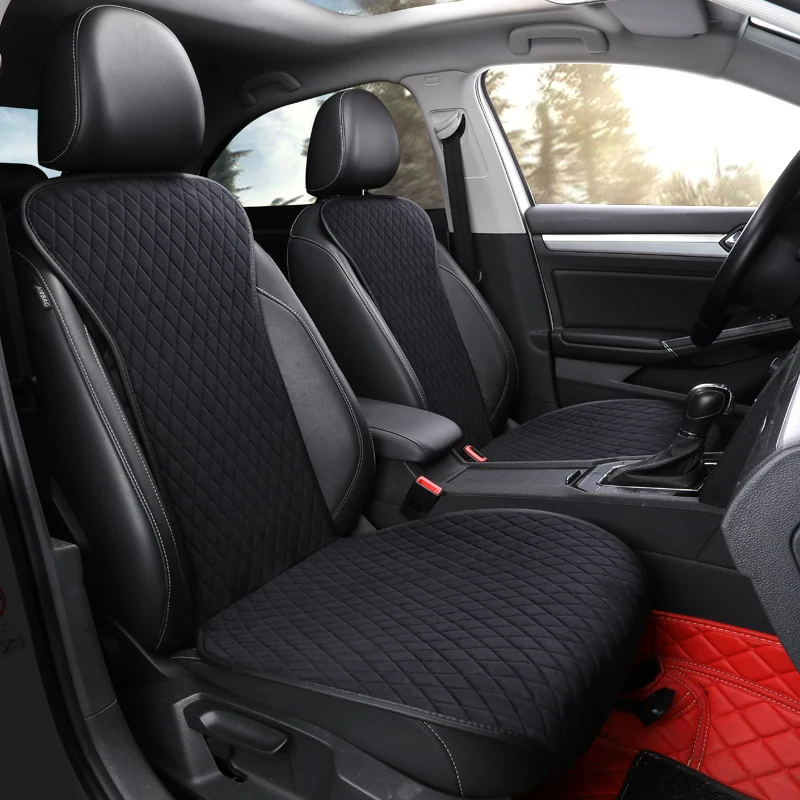 

Not Moves Fabric Car Seat Cover Flocking Cloth/Flax Cushion Breathable Protector Mat Pad Auto Accessories Universal Size Y5 X40
