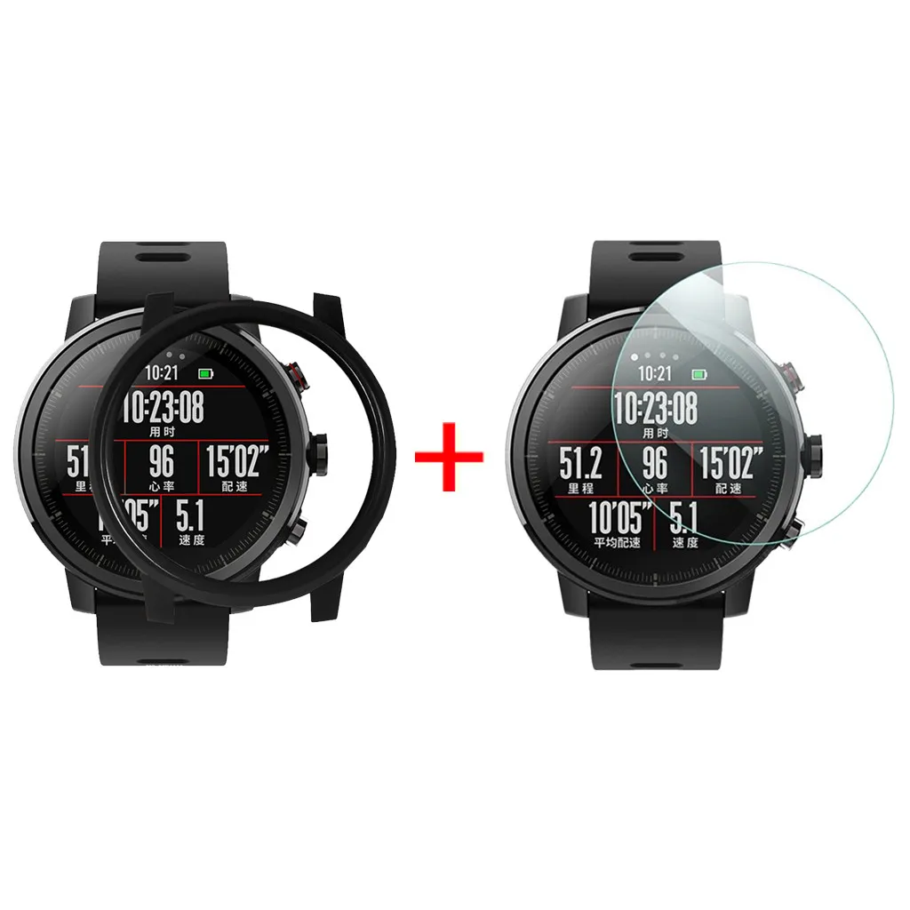 

Smartwatch Case Pc Case Cover For Xiaomi Huami Amazfit 2/2s Stratos Watch With Screen Protector Smart Accessories Free Shipping