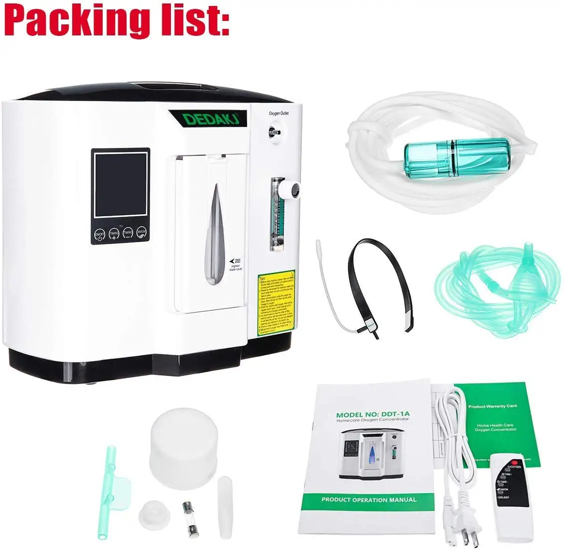 

Portable Oxygen Concentrator Generator Oxygen Machine Home Air Purifier 93% High Purity 1-6L/min Flow AC 220V Timing Control for