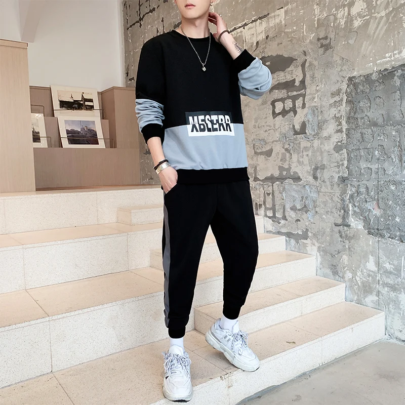 

Two Piece Set Mens New Spring Autumn Jogging Man Tracksuit Basketball Pants Tuta Sportiva Uomo Sportswear Men Set Casual HH50TZ