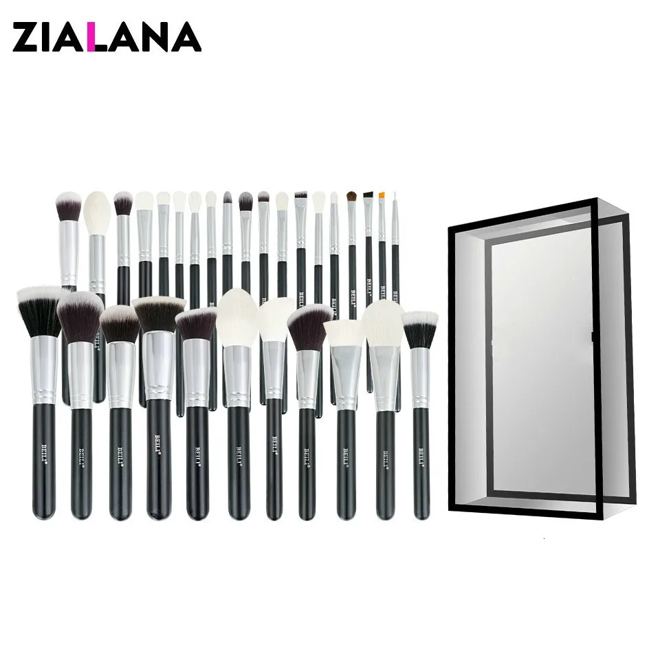 Набор кистей для макияжа из козьей шерсти профессиональные черные кисточки тона