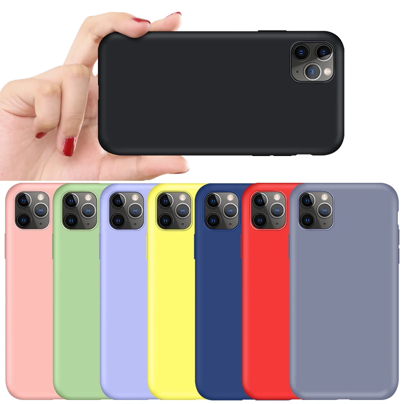 Силиконовый чехол для iPhone 7 8 6 6s 11 Pro Max роскошный однотонный силиконовый X XR XS Fundas