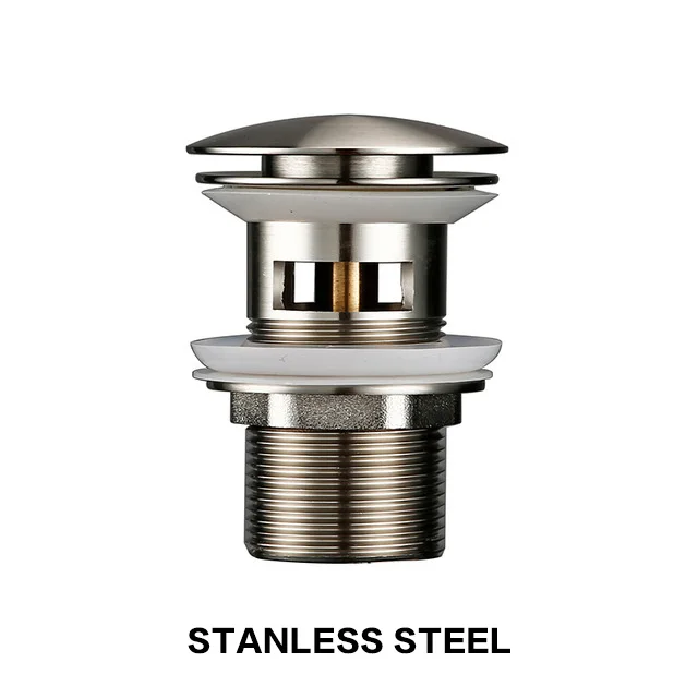 Stanless Steel Матовый Blalck Слив с переливом из нержавеющей стали слив раковины для ванной комнаты Аксессуары для ванной комнаты - Цвет: Stanless Steel